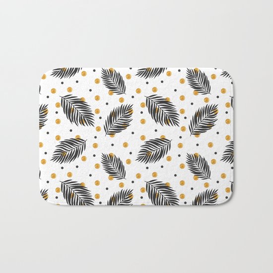 Black and gold Bath Mat