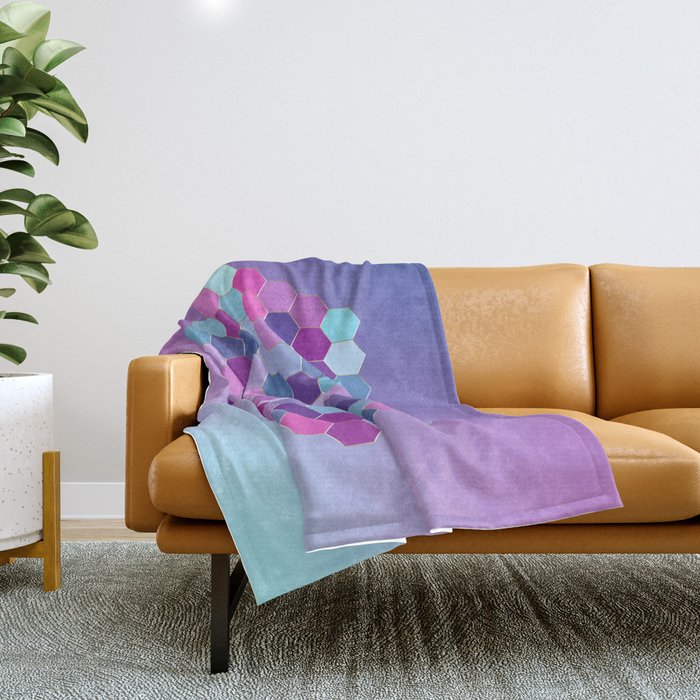 Abstract Metallic Purple Jewel Throw Blanket