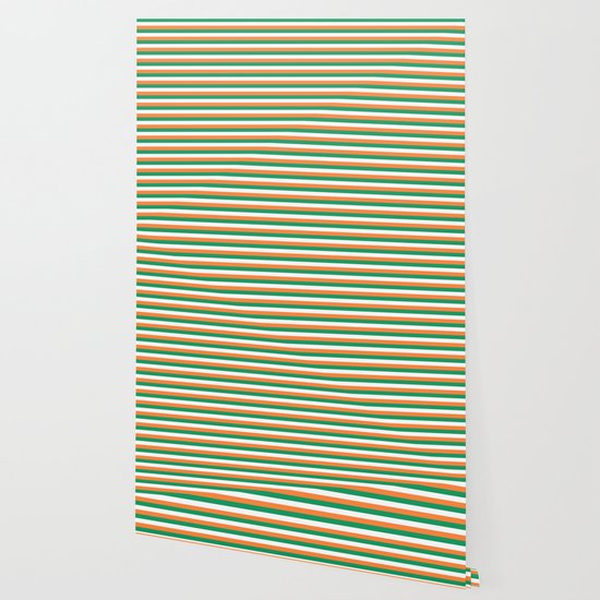 Irish Tricolour Horizontal Stripes Green Orange And White Irish