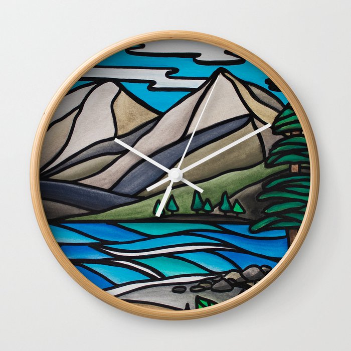West Coast Mountains and Ocean Wall Clock