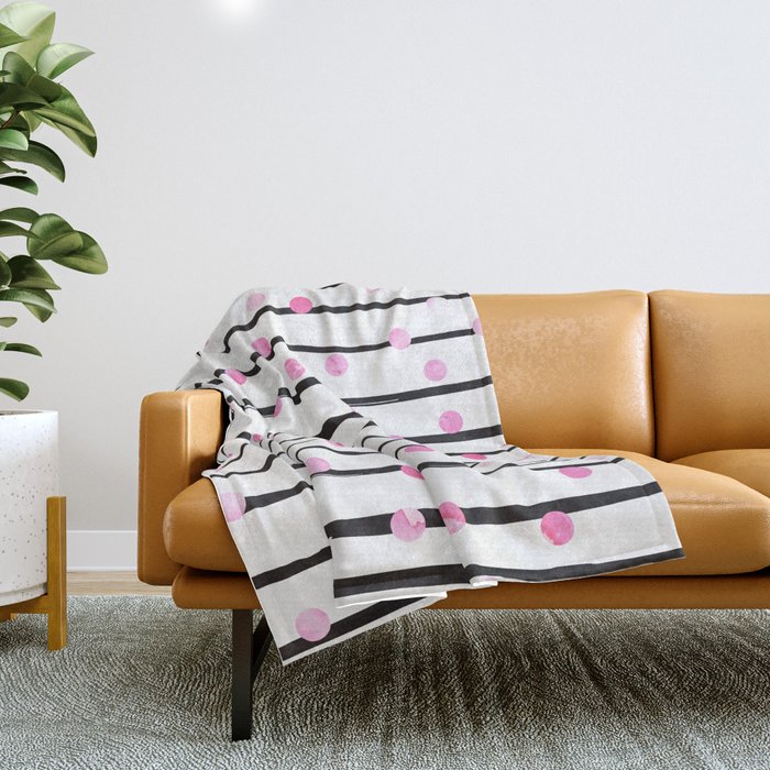 Black and pink throw new arrivals blanket
