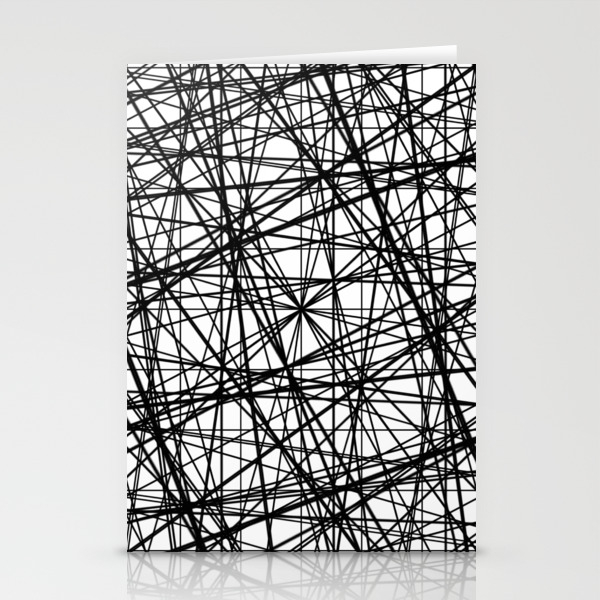 Geometric Collision Abstract Black And White Stationery Cards By