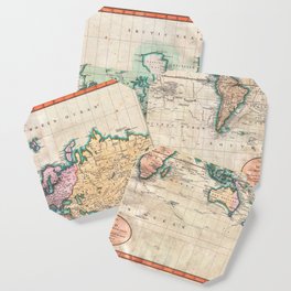 Vintage World Map 1801 Coaster