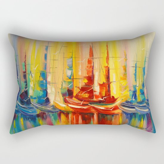Rainbow boats Rectangular Pillow