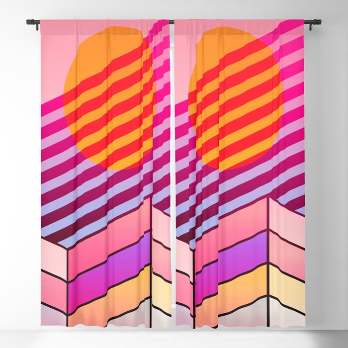California Trippy Sunset Blackout Curtain By Missbeli Society6