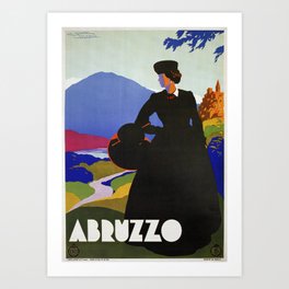 Abruzzo Italian travel Lady on a walk Art Print