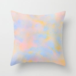 Pink Beach Inspired Oil Pastel Drawing Throw Pillow