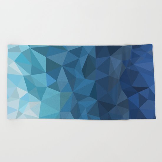 blue geometric Beach Towel