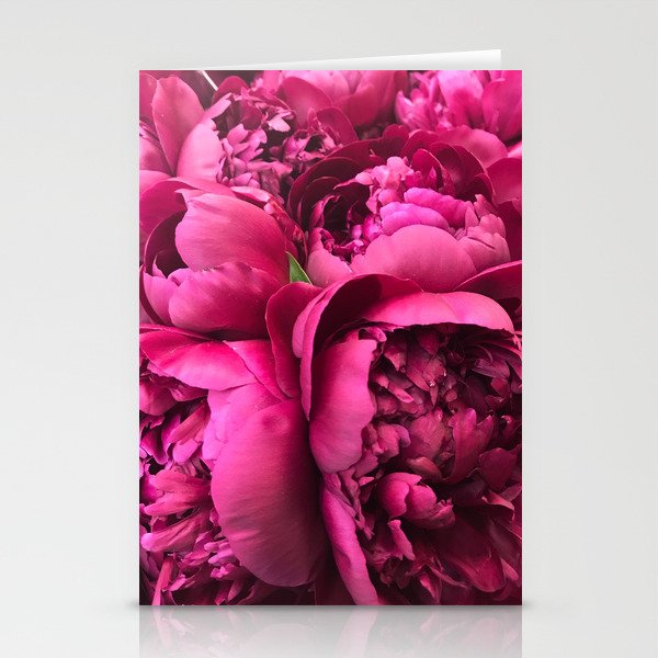 Hot Pink Peonies Stationery Cards