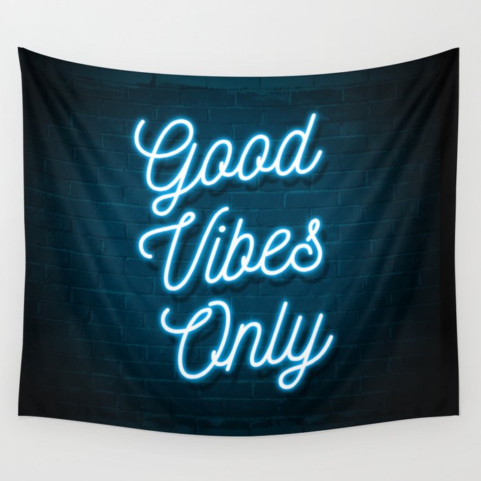 Good Vibes Only - Neon Wall Tapestry