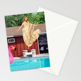 Jesus at pool party Stationery Cards