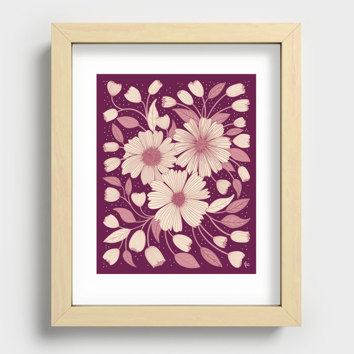 Spring Botanicals in Pink Recessed Framed Print