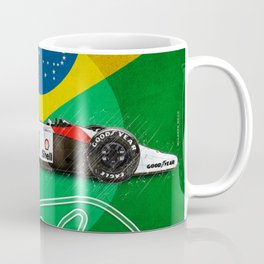 Interlagos MP 4/6 Vintage Coffee Mug | Graphicdesign, Brooklands, Silverstone, Formulaone, Lemans, Driver, Racetrack, Raceway, Formula1, Millemiglia 