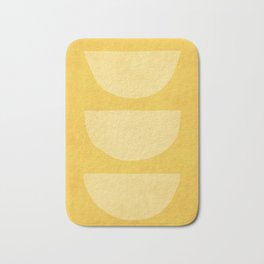 Yellow Tones Semicircles Minimalist Artwork Bath Mat