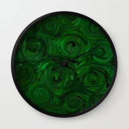 Emerald Green Roses Wall Clock