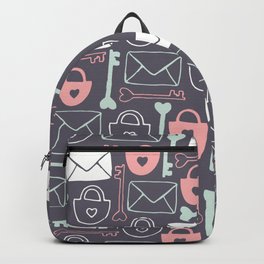 Key to my Heart Backpack | Valentine, Keytomyheart, Gray, Lock, Love, Envelope, Valentines, Letter, Peppermintcreek, Heart 