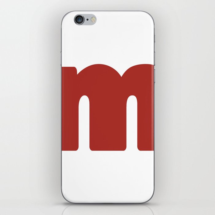 m (Maroon & White Letter) iPhone Skin