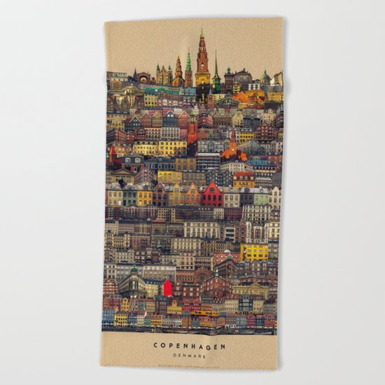 Copenhagen Facades Beach Towel