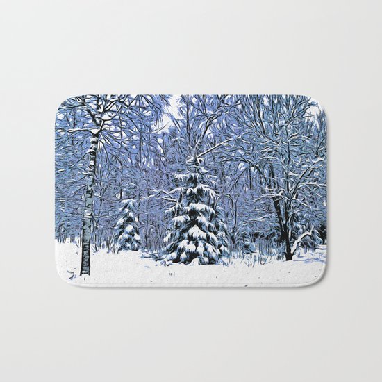Winter forest II Bath Mat