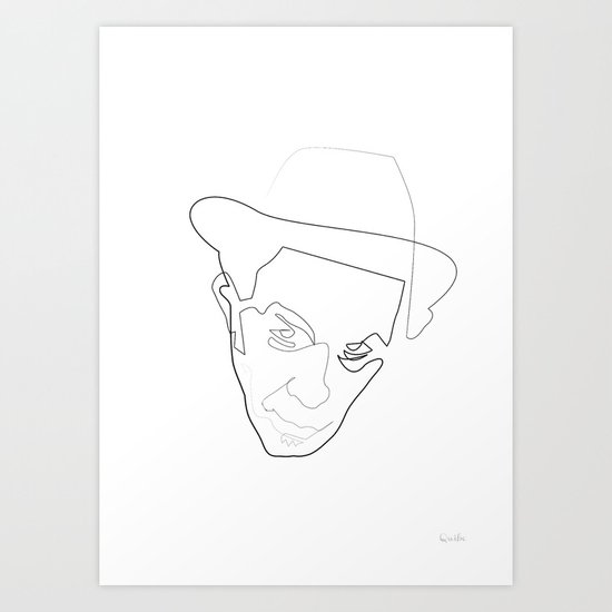 One Line Tom Waits Art Print