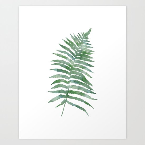 Tropical Olive Green Botanical Fern Art Print