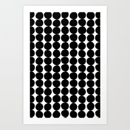 Midcentury Modern Dots Black and White Art Print