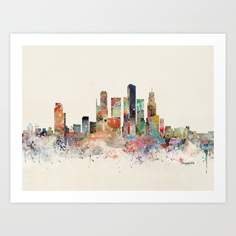 Singapore Skyline Art Print By Bribuckley Society6 Singapore Skyline Art Print By Bribuckley Society6