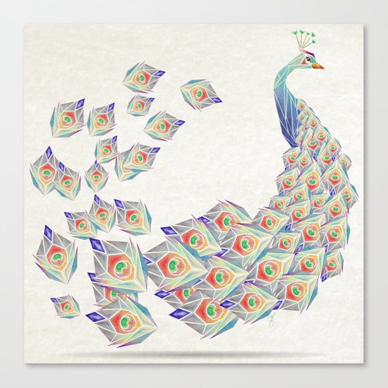 white peacock Canvas Print