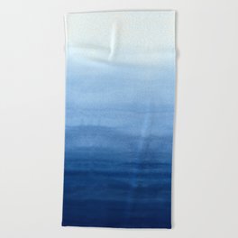 Blue Watercolor Ombré Beach Towel
