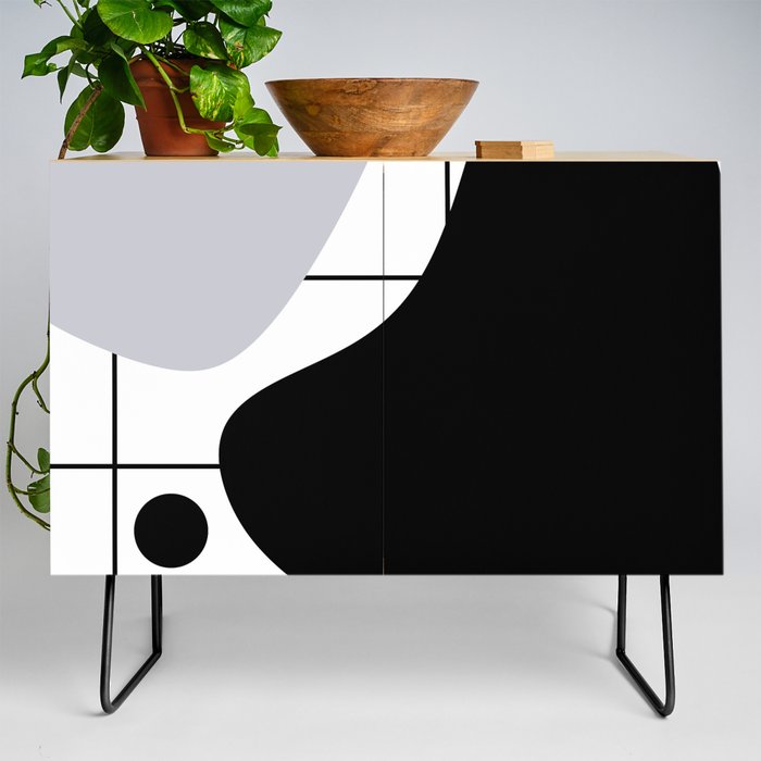 Lines and Curves # 3 - Black & White - Set 1 Credenza