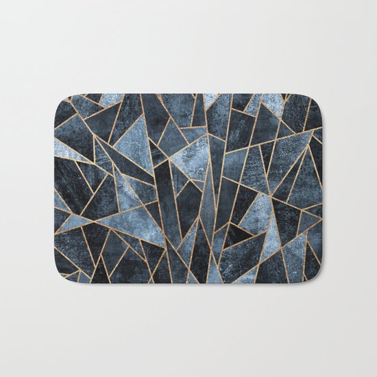 Shattered Soft Dark Blue Bath Mat