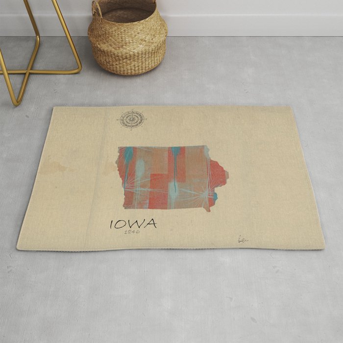 Iowa state map Rug
