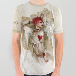 Emilie Autumn | Artwork All Over Graphic Tee | Mixedmedia, Woman, Girl, Grunge, Music, Fashion, Drawing, Emilieautumn, Cabaret, Painting 