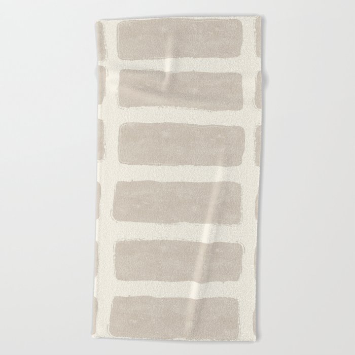 hampton painted blocks khaki Beach Towel