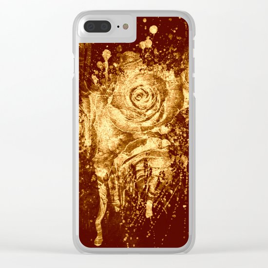 golden rose explosion Clear iPhone Case