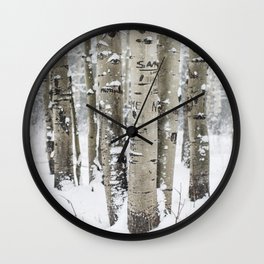 Winter Birch Forest Wall Clock