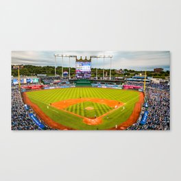 Kauffman Stadium Panorama - Kansas City Baseball Canvas Print