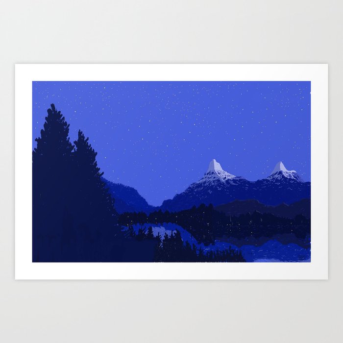 The Night Lake Art Print