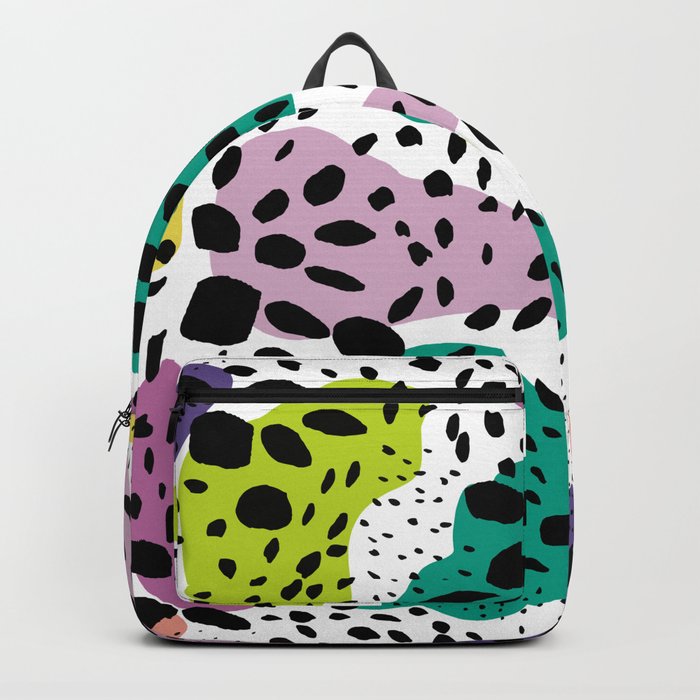 Modern Abstract Painted Black Polka Dots Fashion Colors Geometric