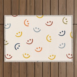 Cute Smiley Faces Outdoor Rug