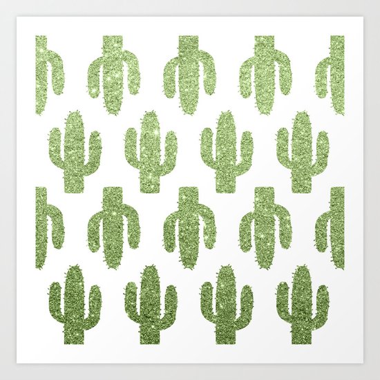 Glitter Cacti Art Print