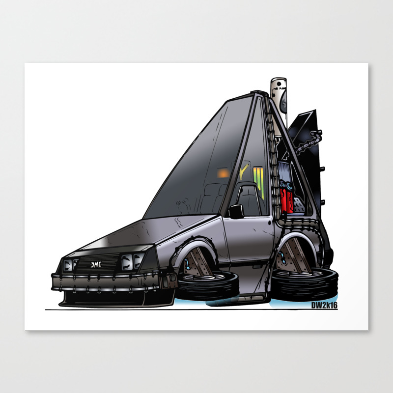 Back To The Future Part 2 Delorean Time Machine Canvas Print By Willistrations Society6