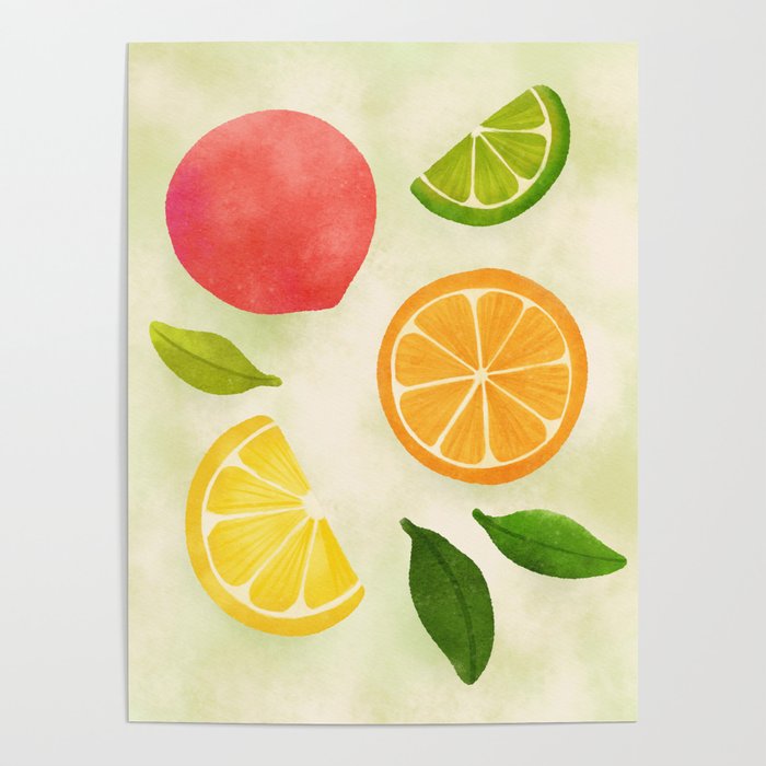 Citrus Fresh Fruits Poster