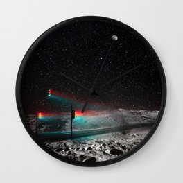 It used to stay crowded back there Wall Clock | Earth, Stars, Mosaic, Vintagecollage, Moon, Photomontage, Space, Planet, Typography, Pattern 