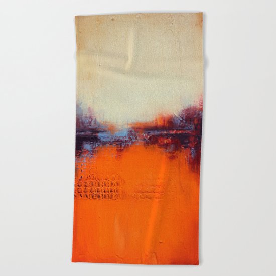 Orange and White Beach Towel