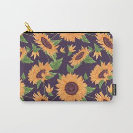 Sunflowers in purple Carry-All Pouch