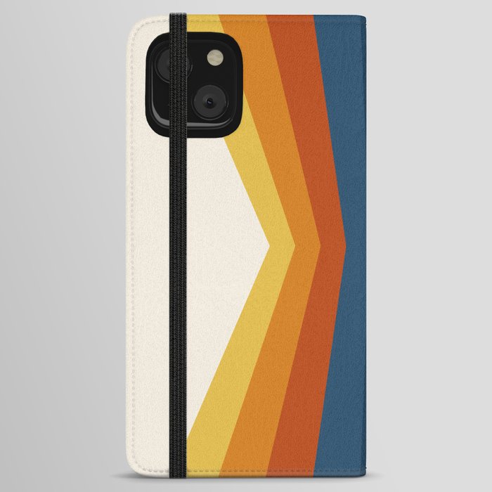 Bright 70's Retro Stripes Reflection iPhone Wallet Case