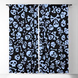 Skulls and Bones Halloween Pattern Blackout Curtain