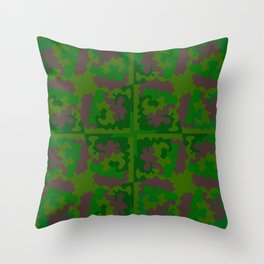 Camo Leaves Throw Pillow