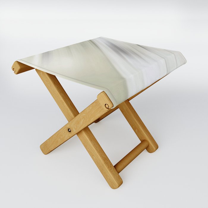 Abstract Art in Ivory and White! "Patterns #059"  Folding Stool